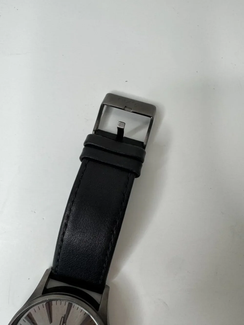 Nixon The Sentry Stainless Steel Watch Black Leather Band Gunmetal Stainless Ste